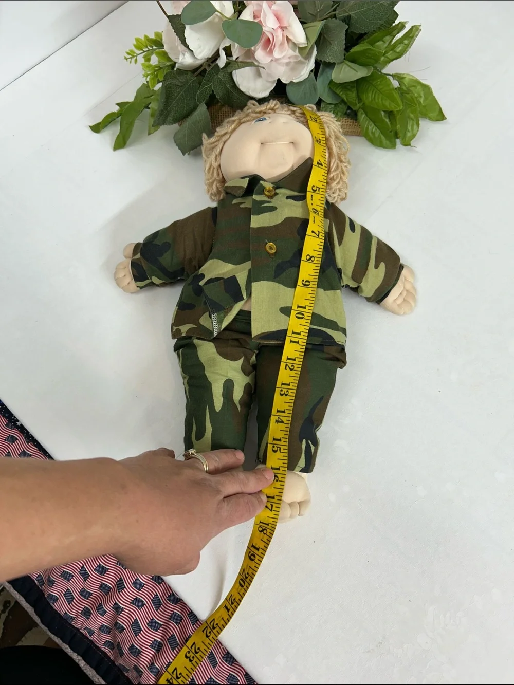 Plush Camo Soldier Doll - Green Camouflage Kids Toy